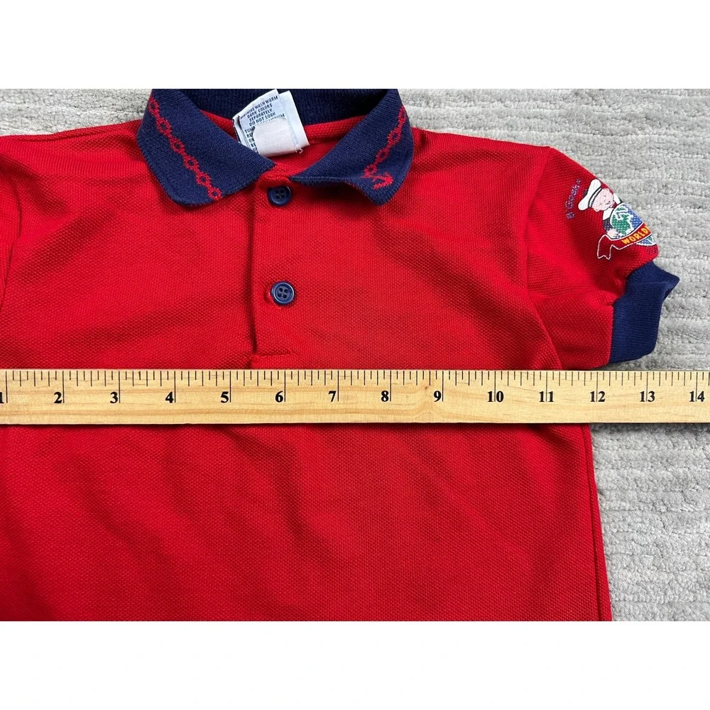 OshKosh Polo Shirt Unisex 24M Red Vintage B'gosh S/S Nautical‎ Sailor USA